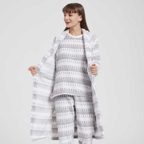 Roupão coral Paola cinza Roupão coral Paola cinza