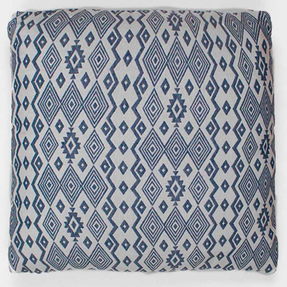 Almofada jacquard New Madras azul 45x45 almofadas-quadradas-estampadas