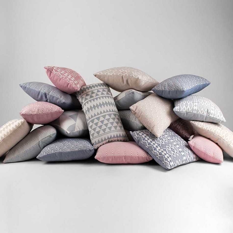 Almofada jacquard New Madras azul 45x45