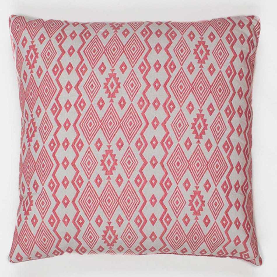 Almofada jacquard New Madras rosa 45x45 almofadas-quadradas-estampadas