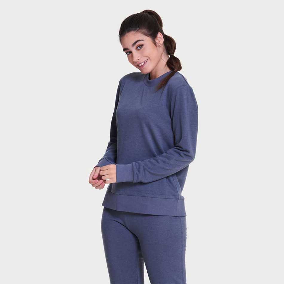 Conjunto desportivo de casaco mulher azul indigo Tamanhos para pijamas,  roupões e roupa M