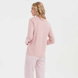 Pijama algodão Ohio malva pijamas-compridos-de-mulher