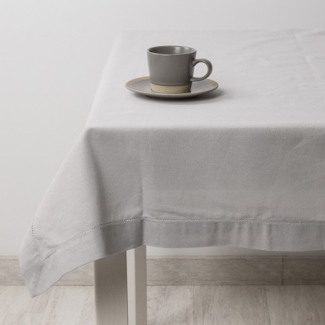 Toalha de mesa algodão orgânico cinza