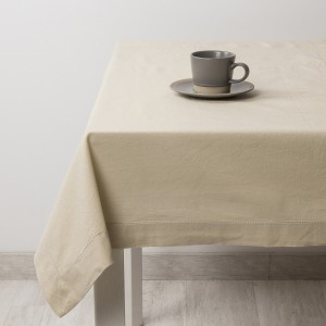 Toalha de mesa algodão orgânico bege