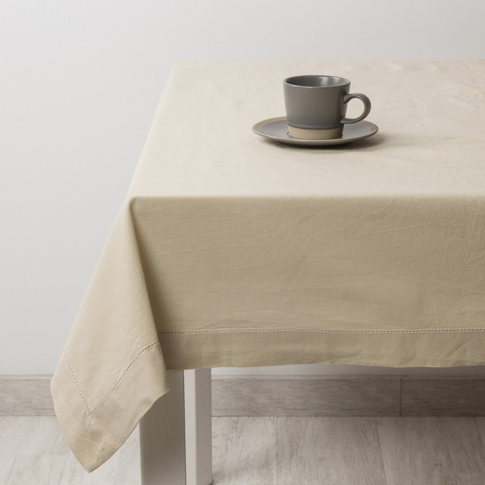 Toalha de mesa algodão orgânico bege roupa-de-mesa