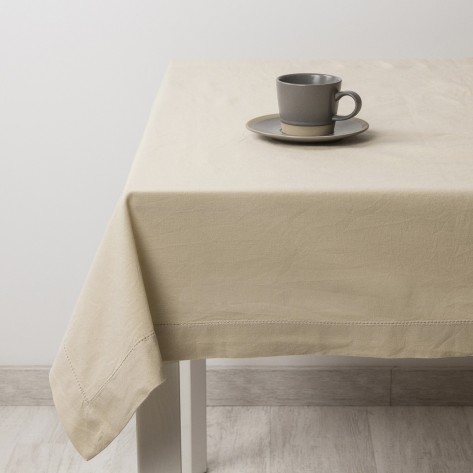 Toalha de mesa algodão orgânico bege roupa-de-mesa