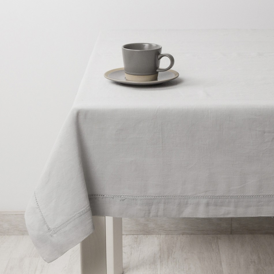 Toalha de mesa algodão linho cinza roupa-de-mesa