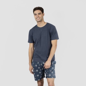 Pijama homem curto Starfish azul marinho 2