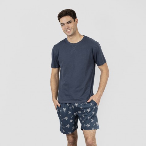 Pijama homem curto Starfish azul marinho