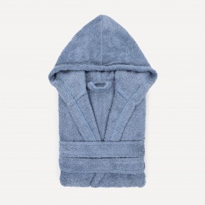 Roupão de banho com capuz azul indigo 450gr Unisex