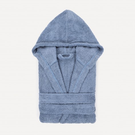 Roupão de banho com capuz azul indigo 450gr Unisex