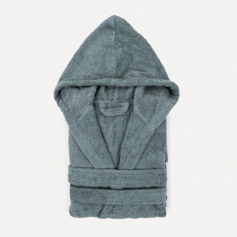 Roupão de banho com capuz verde francês 450gr Unisex Roupão de banho com capuz verde francês 450gr Unisex