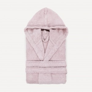 Roupão de banho com capuz rosa palo 450gr Unisex