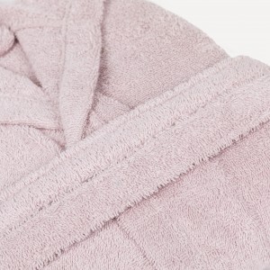 Roupão de banho com capuz rosa palo 450gr Unisex 2