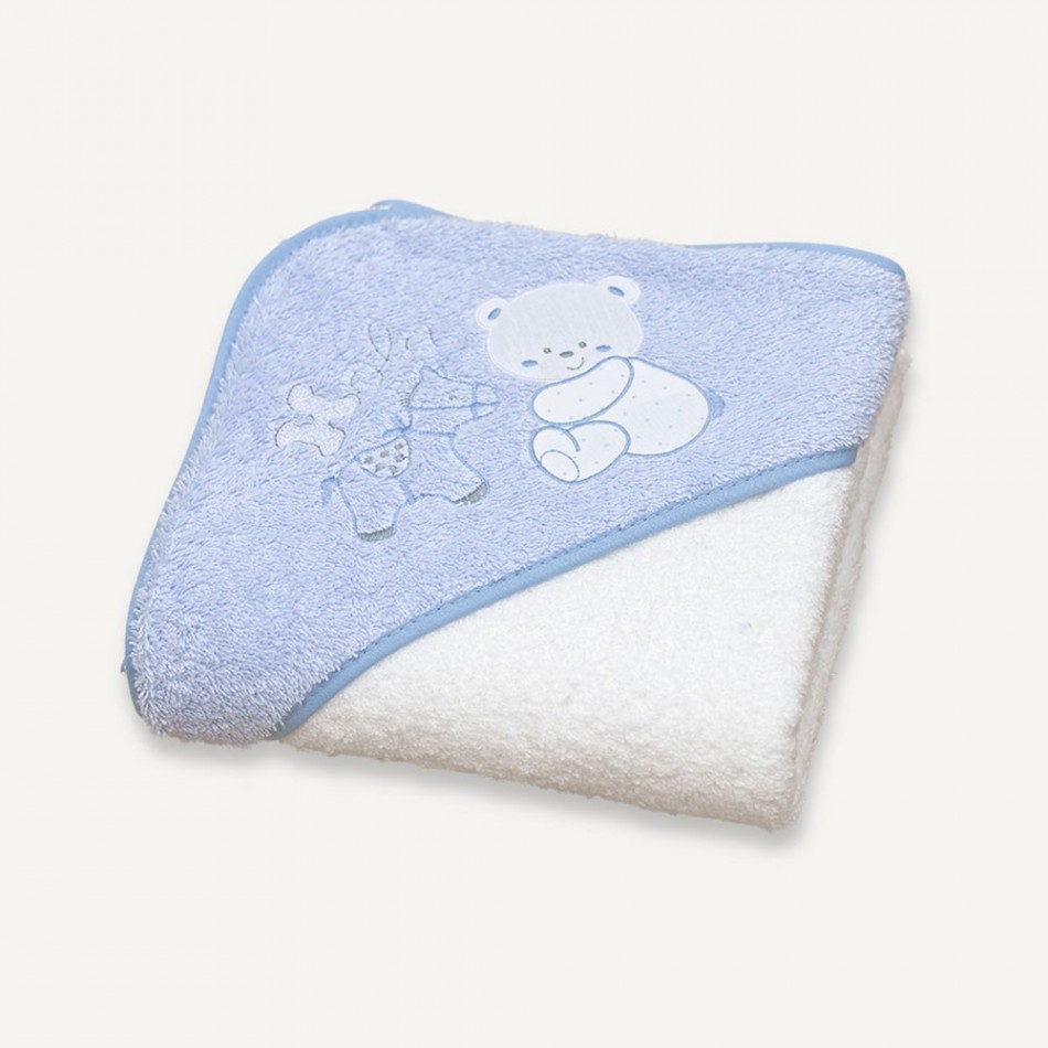 Capa de banho Caballito oso azul celeste capas-de-banho-de-bebe
