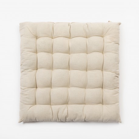 Almofada de cadeira algodão Corno natural 60x60 almofadas-de-cadeira