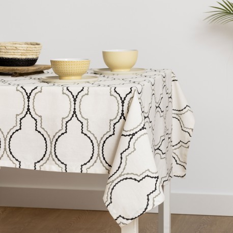 Toalha de mesa algodão Margarita negro