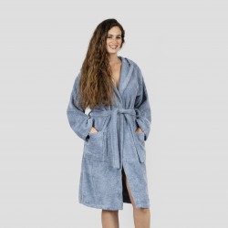 Roupão de banho com capuz azul indigo 450gr Unisex