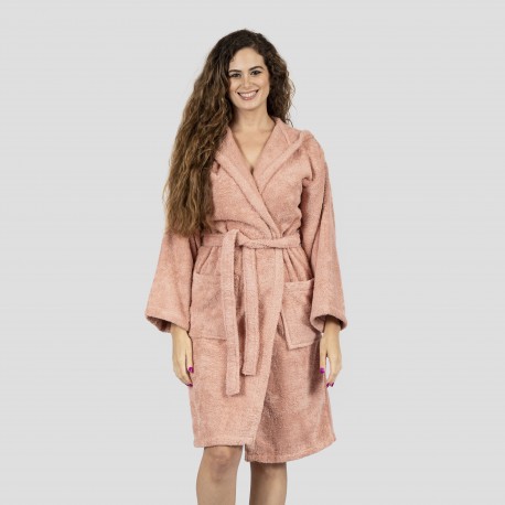 Roupão de banho com capuz coral 450gr Unisex