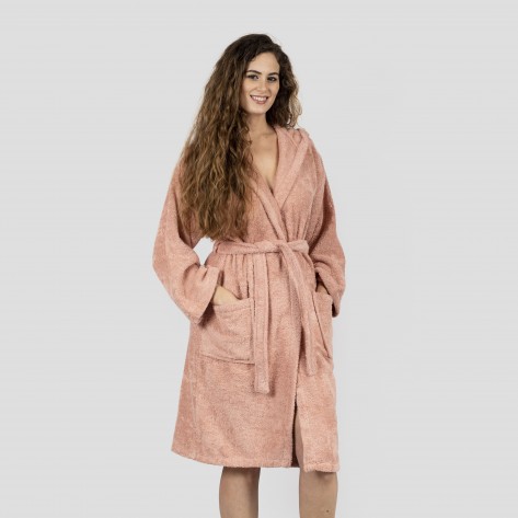 Roupão de banho com capuz coral 450gr Unisex