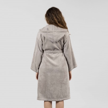 Roupão de banho com capuz cinza 450gr Unisex