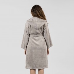 Roupão de banho com capuz cinza 450gr Unisex