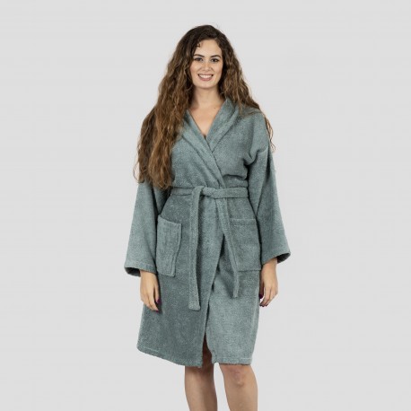 Roupão de banho com capuz verde francês 450gr Unisex