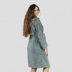 Roupão de banho com capuz verde francês 450gr Unisex Roupão de banho com capuz verde francês 450gr Unisex