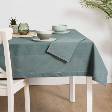 Toalha de mesa algodão orgânico verde menta roupa-de-mesa