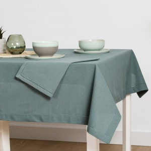 Toalha de mesa algodão orgânico verde menta 2