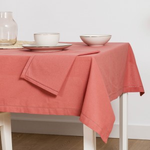 Toalha de mesa algodão orgânico cor telha 2