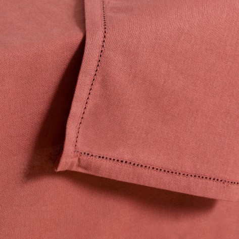 Toalha de mesa algodão orgânico cor telha