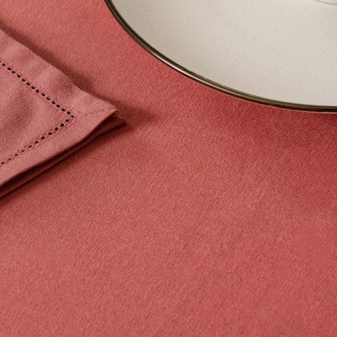 Toalha de mesa algodão orgânico cor telha