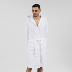 Roupão de banho com capuz branco 450gr Unisex
