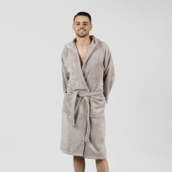 Roupão de banho com capuz cinza 450gr Unisex