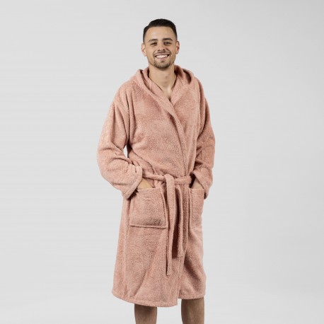 Roupão de banho com capuz coral 450gr Unisex