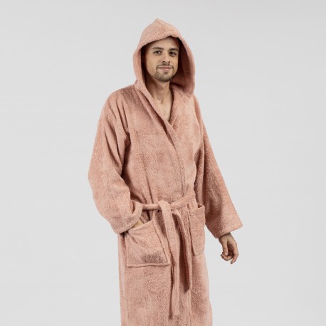 Roupão de banho com capuz coral 450gr Unisex