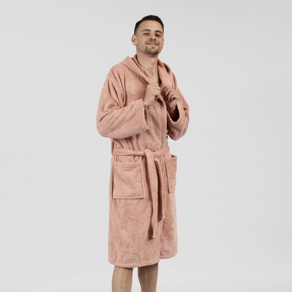 Roupão de banho com capuz coral 450gr Unisex
