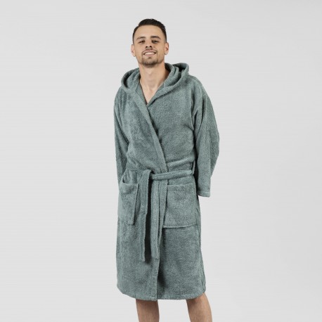 Roupão de banho com capuz verde francês 450gr Unisex