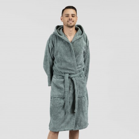 Roupão de banho com capuz verde francês 450gr Unisex