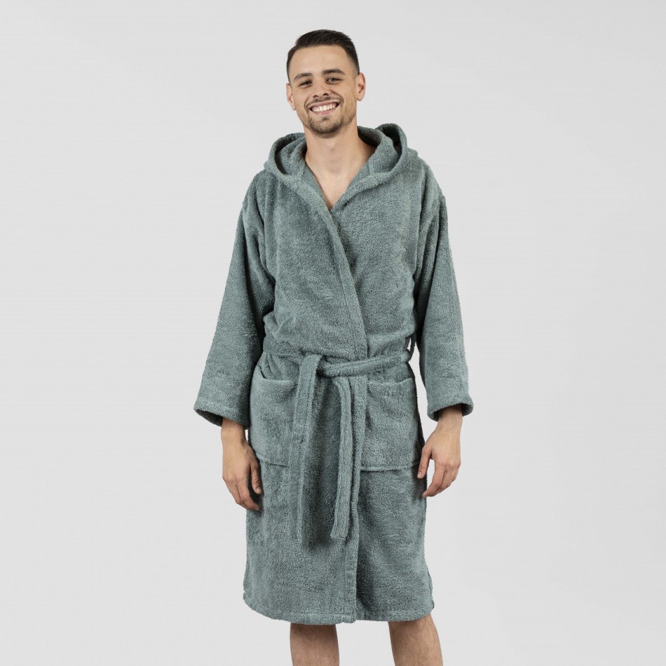Roupão de banho com capuz verde francês 450gr Unisex