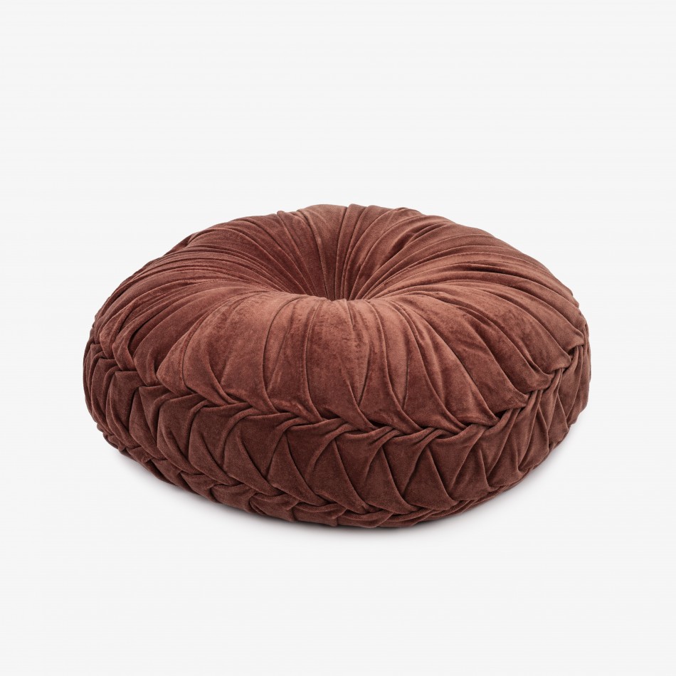 Almofada veludo Flor algodão cor telha 45x45