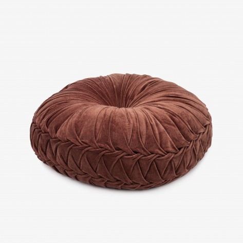 Almofada veludo Flor algodão cor telha 45x45