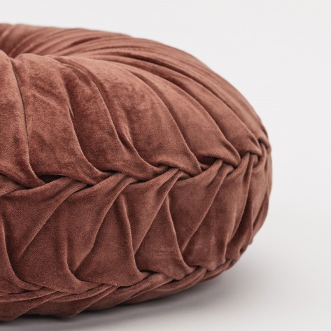 Almofada veludo Flor algodão cor telha 45x45