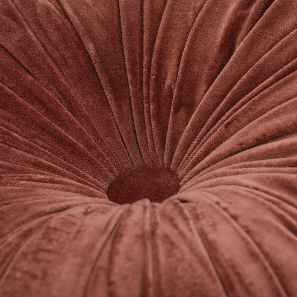 Almofada veludo Flor algodão cor telha 45x45