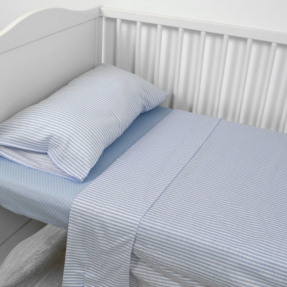 Jogo de lençóis algodão Kodac Tango azul celeste cama bebé jogos-de-lencois-minicunha