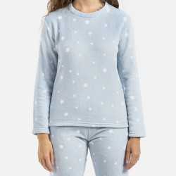 Pijama coral Estrella azul celeste roupa-para-estar-em-casa