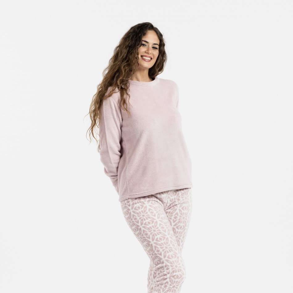Pijama coral Agatha malva pijama-inverno-mulher