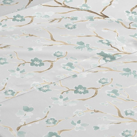 Jogo de lençóis algodão Samanta verde tiffany