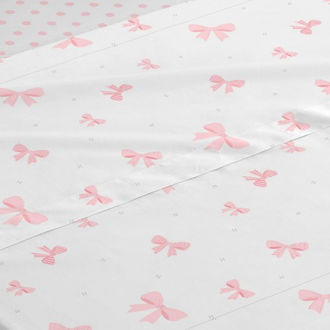 Jogo de lençóis algodão Lazo - Topito rosa cama-90